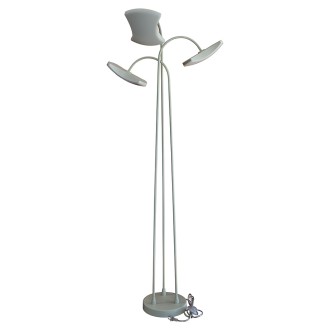 15-Watt Contemporary LED Floor Lamp with 3 Wavy Edge Light Modules in Sand White Finish