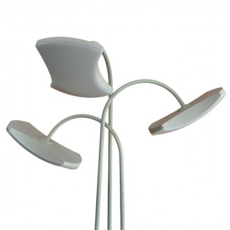 15-Watt Contemporary LED Floor Lamp with 3 Wavy Edge Light Modules in Sand White Finish
