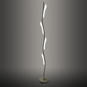 16-Watt Contemporary LED Floor Lamp with 4 Light Petals in Sand White Finish