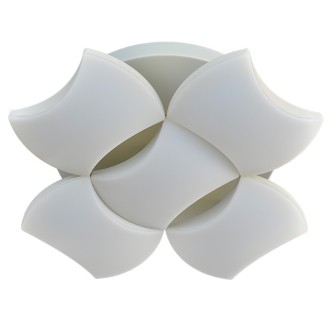 25-Watt LED Surface Mount Ceiling Light with 5 Wavy Edge Modules in Sand White Finish, Neutral White 4000K