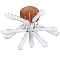 40-Watt Dual Power Level LED Surface Mount Ceiling Light with 10 Pivoting Petals in Champagne Gold Finish, Warm White 3000K