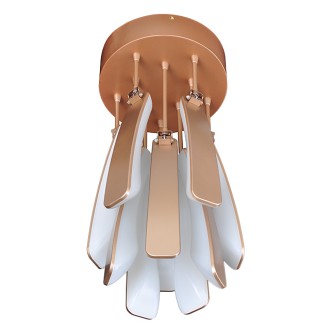 40-Watt Dual Power Level LED Surface Mount Ceiling Light with 10 Pivoting Petals in Champagne Gold Finish, Warm White 3000K