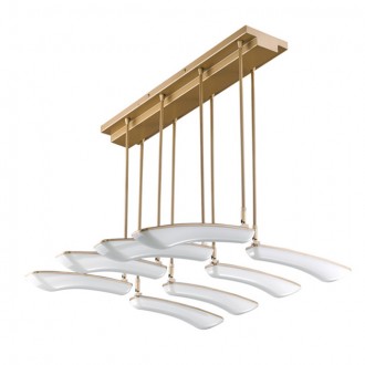 32-Watt LED Surface Mount Ceiling Light with 8 Pivoting Petals in Champagne Gold Finish, Warm White 3000K