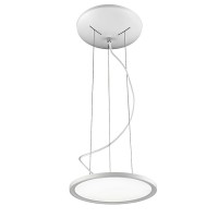 10" Round Disc 20W LED Pendant Ceiling Light in White Finish, Neutral White 4000K