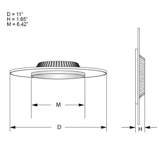 12W 11" Round Stylish Dimmable Slim Up/Down Transparent Surface-Mount Ceiling/Wall LED Light Panel, ETL & Energy Star