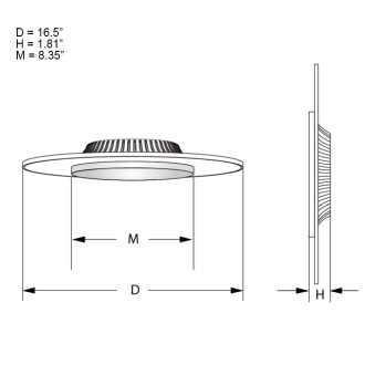 24W 16.5" Round Stylish Dimmable Slim Up/Down Transparent Surface-Mount Ceiling/Wall LED Light Panel, ETL & Energy Star