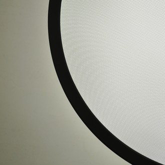  22.8" Slim Round Disc Dimmable LED Transparent Up/Down Pendant Light with Grey Trim, ETL-Listed