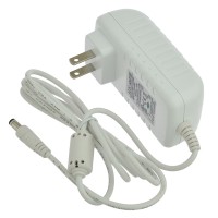 12V 2.5A 30W Wall-Mount AC/DC Power Adapter, 5.5x2.5mm DC Plug with Spring Clips, White