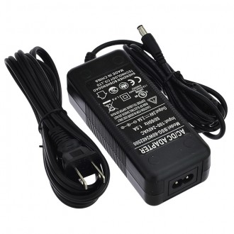 24V 2.5A 60W AC/DC Power Adapter, 5.5x2.5mm DC Plug with Spring Clips, Black