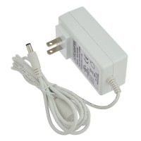 24V 1.5A 36W Wall-Mount AC/DC Power Adapter, 5.5x2.5mm DC Plug with Spring Clips, White