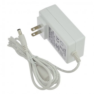 24V 1.5A 36W Wall-Mount AC/DC Power Adapter, 5.5x2.5mm DC Plug with Spring Clips, White