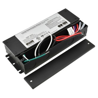 12V 60-Watt Constant Voltage Class 2 5-in-1 TRIAC & 0-10V Dimmable PWM Output Electronic LED Driver with Integrated J-Box