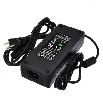 12V 20A 240W AC/DC Power Adapter with 5.5x2.5mm DC Plug and 2.1mm Adapter, Black