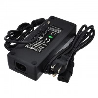 24V 10A 240W AC/DC Power Adapter with 5.5x2.5mm DC Plug and 2.1mm Adapter, Black