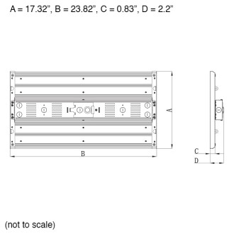 165W Dimmable 2-ft LED Linear High Bay Light Fixture UL & DLC-Listed Daylight 5000K (4-Pack)