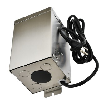 75-Watt Low Voltage Multi-Tap (12V/15V) Stainless Steel Landscape Lighting Transformer with Mechanical Rotary Timer