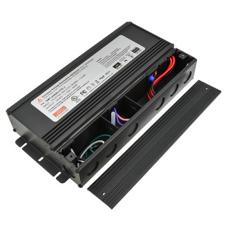 PS04 24V 600-Watt Constant Voltage 5-in-1 TRIAC & 0-10V Dimmable PWM Output Electronic LED Driver with Integrated J-Box