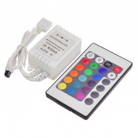 24-Button Wireless RGB Color-Changing LED Light Controller IR Remote 12V Dimmer