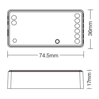 2-Channel Smart Wi-Fi Controller with 1-Channel RF Handheld Remote for Single-Color and CCT LED Strips