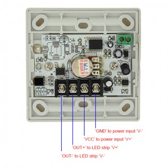 PWM Dimmer for LED Lighting with 12-Button IR Wireless Remote 12-24VDC 6A