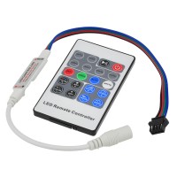 Mini RF RGB Controller with 20-Key Wireless Remote for RGB LED Light Strips 5V 12V 24V