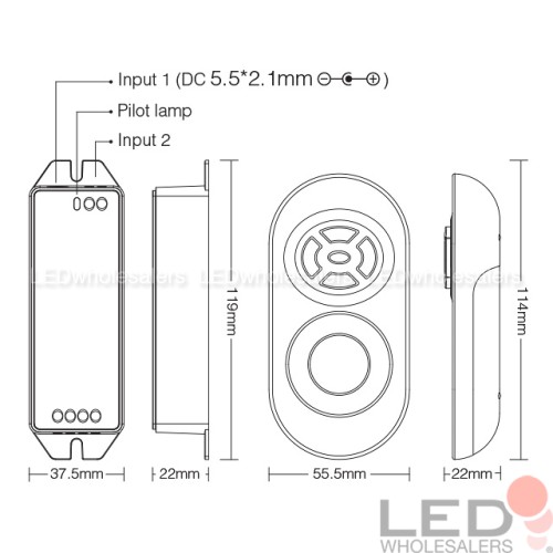 RF 433MHz 3-Channel Controller with Remote for Color-Changing RGB LED Strips  and Modules