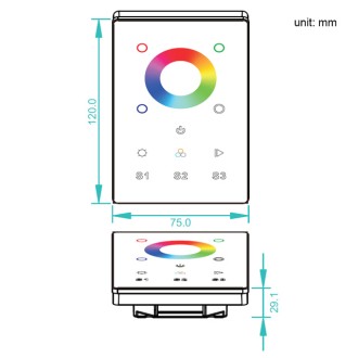 CC01 RF 4-Channel Receiver, Wall-Mount Controller, or Remote for Single Color, CCT, RGB, and RGBW LED Strips