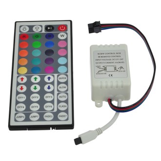 patrice Delvis Vejhus RGB Controller with 44-Key Wireless IR Remote for RGB LED Light Strips 12V  24V | LEDwholesalers