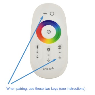 RF 2.4GHz 3-Channel Controller with Remote for Color-Changing RGB LED Strips and Modules