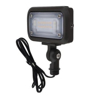 Series-7 Low Voltage Compact 12W LED Landscape Flood Light with 1/2" Threaded Knuckle Mount, Ground Stake, and Glare Shield