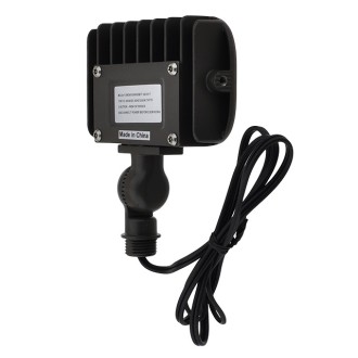 Series-7 Low Voltage Compact 12W LED Landscape Flood Light with 1/2" Threaded Knuckle Mount, Ground Stake, and Glare Shield