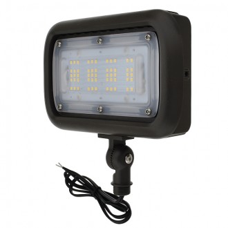 Series-7 Low Voltage Compact 40W LED Landscape Flood Light with 1/2" Threaded Knuckle Mount and Ground Stake
