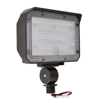 Low Voltage 20W LED Landscape Flood Light with 1/2" Threaded Knuckle Mount, Warm-White 3000K