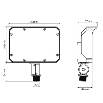 Low Voltage 20W LED Landscape Flood Light with 1/2" Threaded Knuckle Mount, Warm-White 3000K