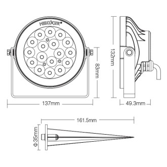 Low Voltage 24VDC 9W RGB+CCT Smart LED Landscape 15º Garden Spot Light 2.4GHz RF