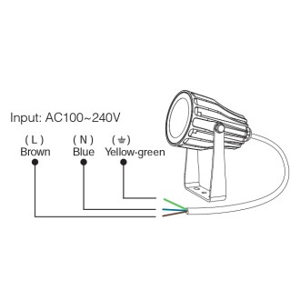 6W RGB+CCT Smart LED Landscape 25º Garden Spot Light 2.4GHz RF 100-240VAC