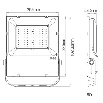 100W RGB+CCT Smart LED Landscape 160º Flood Light 2.4GHz RF 100-240VAC