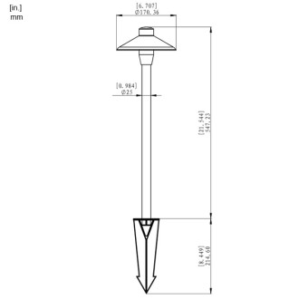 MarsLG BRS1 ETL-Listed Solid Brass Low Voltage Landscape Accent Path and Area Light with 6.5" Shade and 18" Stem in Antique Brass Finish, Ground Spike and Free G4 LED Bulb (2-Pack)