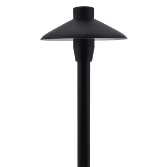 MarsLG ALS1 Aluminum Low Voltage Landscape Accent Path and Area Light with 6.5" Shade and 18" Stem in Black Finish, Ground Spike and Free G4 LED Bulb (6-Pack)