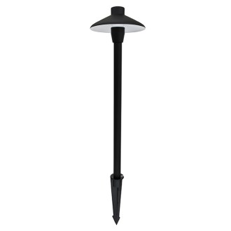 MarsLG ALS1 Aluminum Low Voltage Landscape Accent Path and Area Light with 6.5" Shade and 18" Stem in Black Finish, Ground Spike and Free G4 LED Bulb (6-Pack)