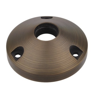 MarsLG BRS1 Solid Brass Surface-Mount Base for Low Voltage Landscape Light with 1/2" NPT Thread in Antique Brass Finish