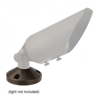 MarsLG BRS1 Solid Brass Surface-Mount Base for Low Voltage Landscape Light with 1/2" NPT Thread in Antique Brass Finish