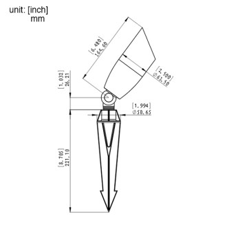 MarsLG BRS1 ETL-Listed Solid Brass Low Voltage Landscape Directional Spot Up Light in Antique Brass Finish with Ground Spike and Free MR16 LED Bulb