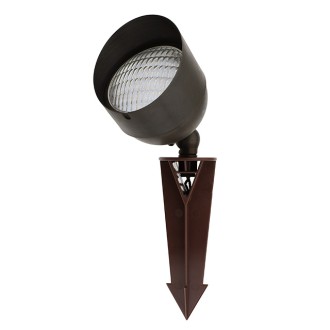 MarsLG BRS1 ETL-Listed Solid Brass Low Voltage Landscape Directional Up Light in Antique Brass Finish with Ground Spike and Free Wide Angle PAR36 LED Bulb