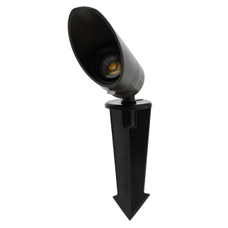 MarsLG BRS2 12-24V AC/DC Integrated 10W LED Low Voltage Landscape Directional 25º or 60º Spot Up Light in Dark Bronze Finish with Adjustable Glare Guard and Ground Spike