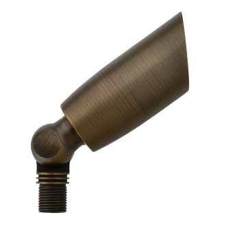 MarsLG BRS1 UL-Listed Solid Brass Low Voltage Landscape Directional Spot Up Light in Antique Brass Finish with Ground Spike and Free MR11 LED Bulb