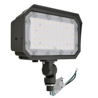 Series-8 50W LED Dimmable Outdoor Security Flood Light Fixture with 1/2" Threaded Knuckle Mount, UL-Listed