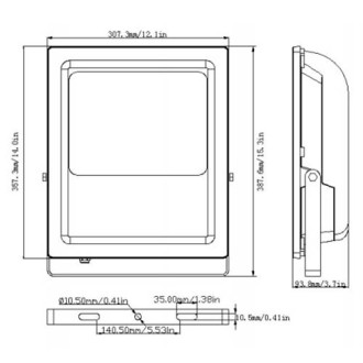 Series-3 UL-Listed Outdoor Security LED Flood Light Fixture 150-Watt