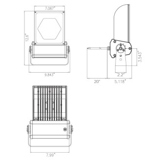 Heavy Duty LED Outdoor Security Spotlight Fixture 90-Watt, Neutral White 4000K