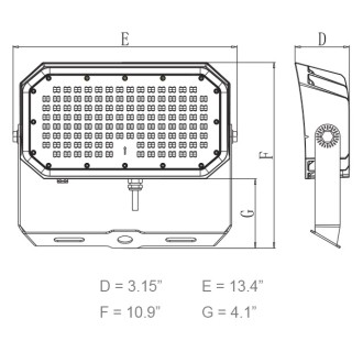 Series-8 90W LED Dimmable Outdoor Security Flood Light Fixture with Yoke Mount, UL-Listed, Daylight 5000K